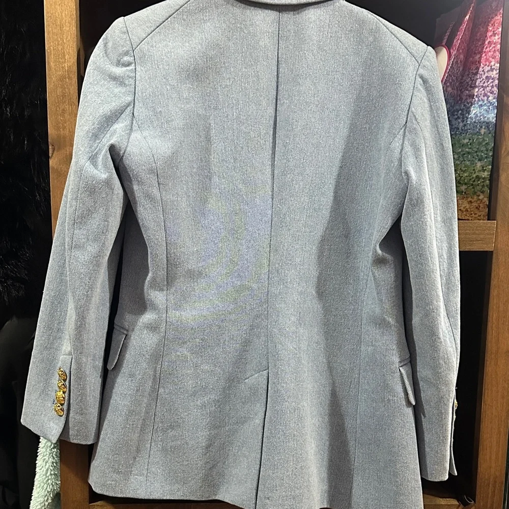 Veronica Beard Miller Light Blue Blazer with Gold Buttons - Picture 5 of 5